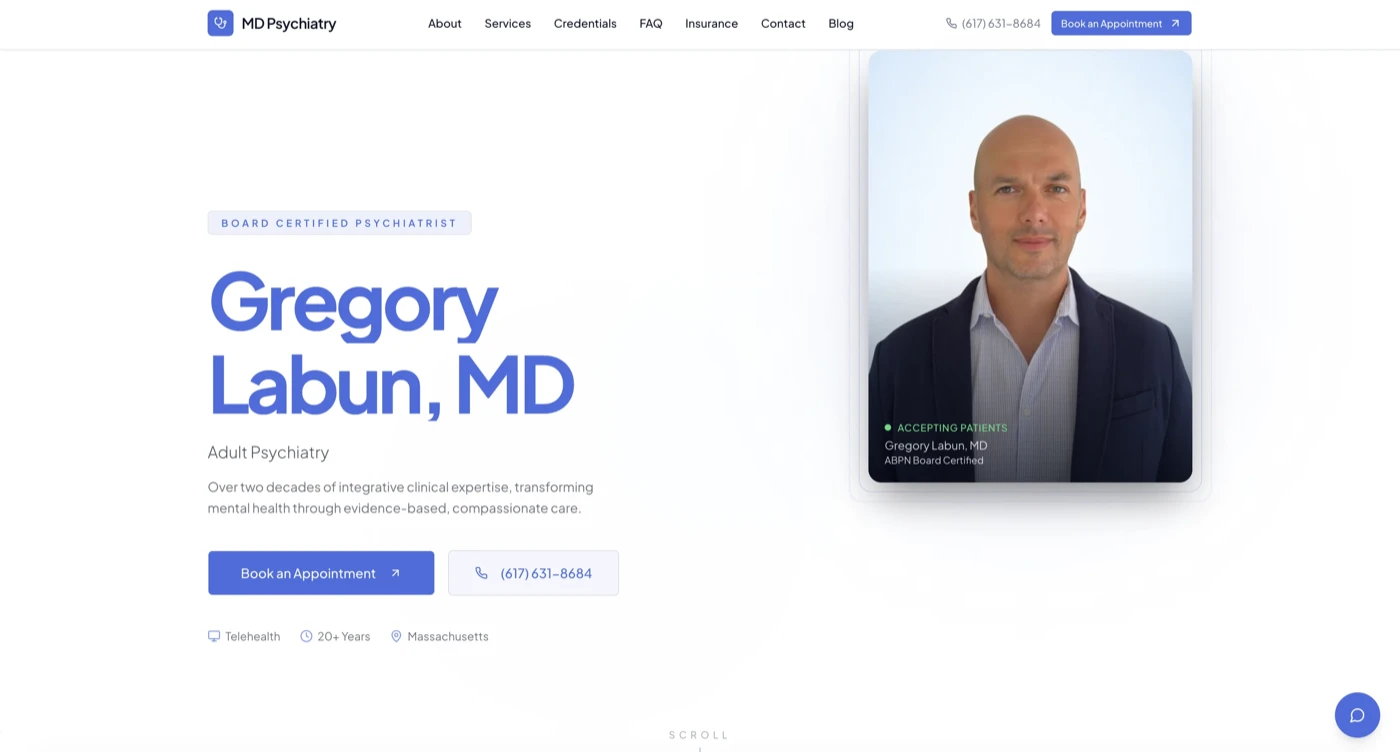 AI Front Office for a Psychiatry Practice platform screenshot